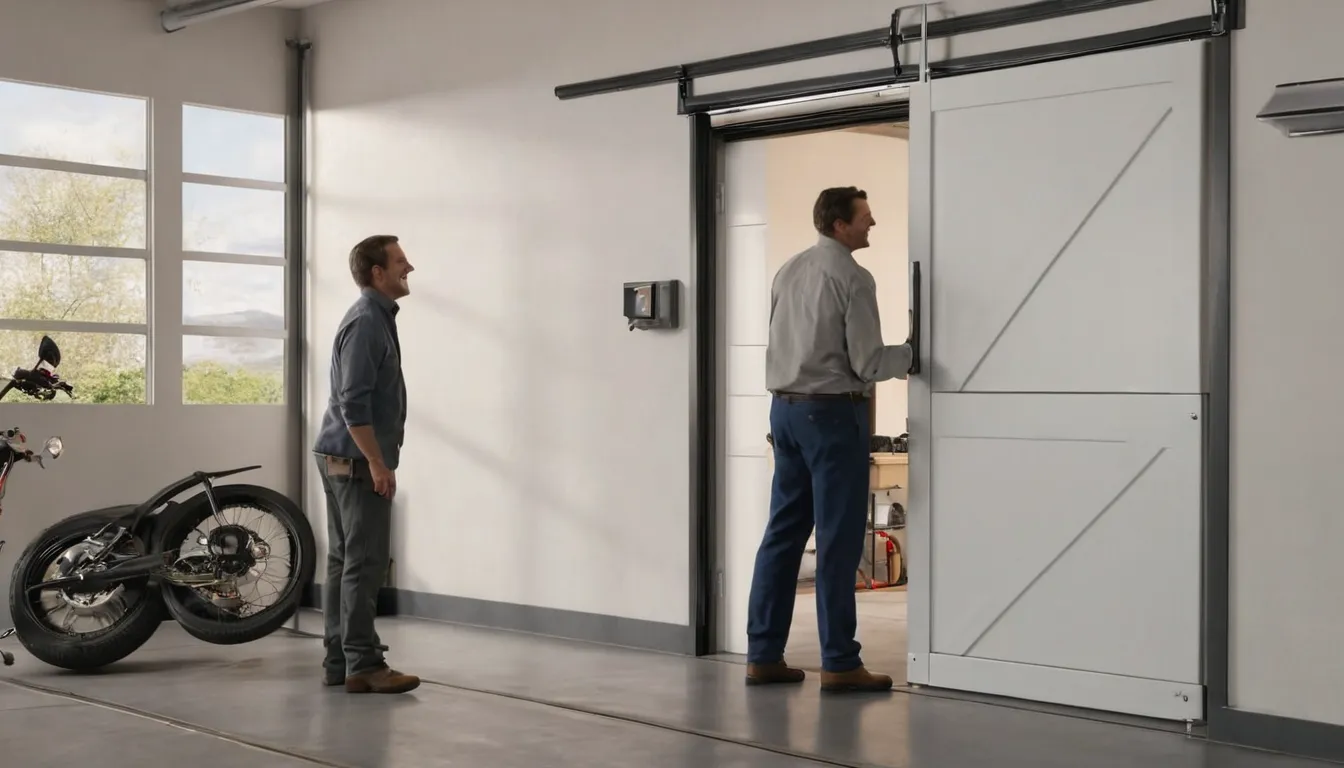 A provider inspecting garage door springs for a homeowner in the Chanhassen area