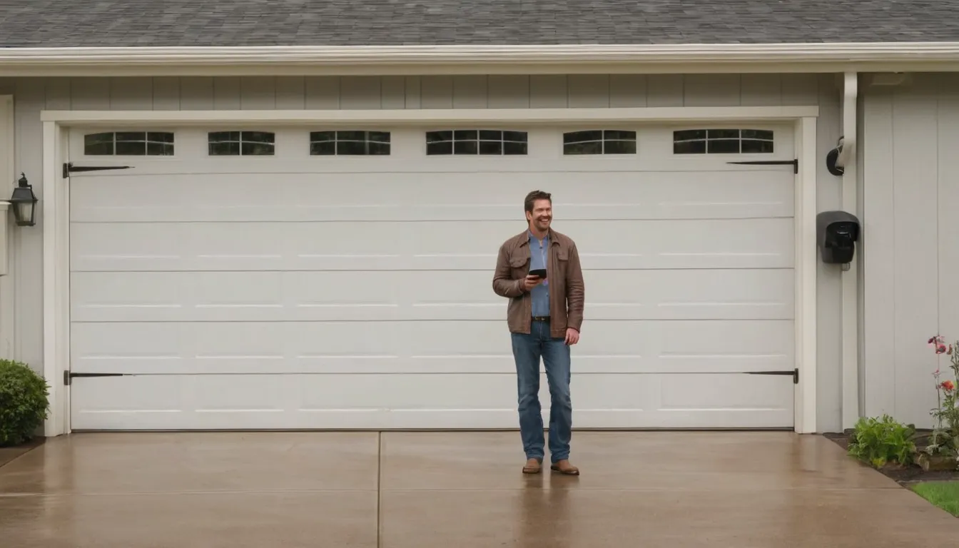 A homeowner checking a garage door at the front of a house in Chanhassen