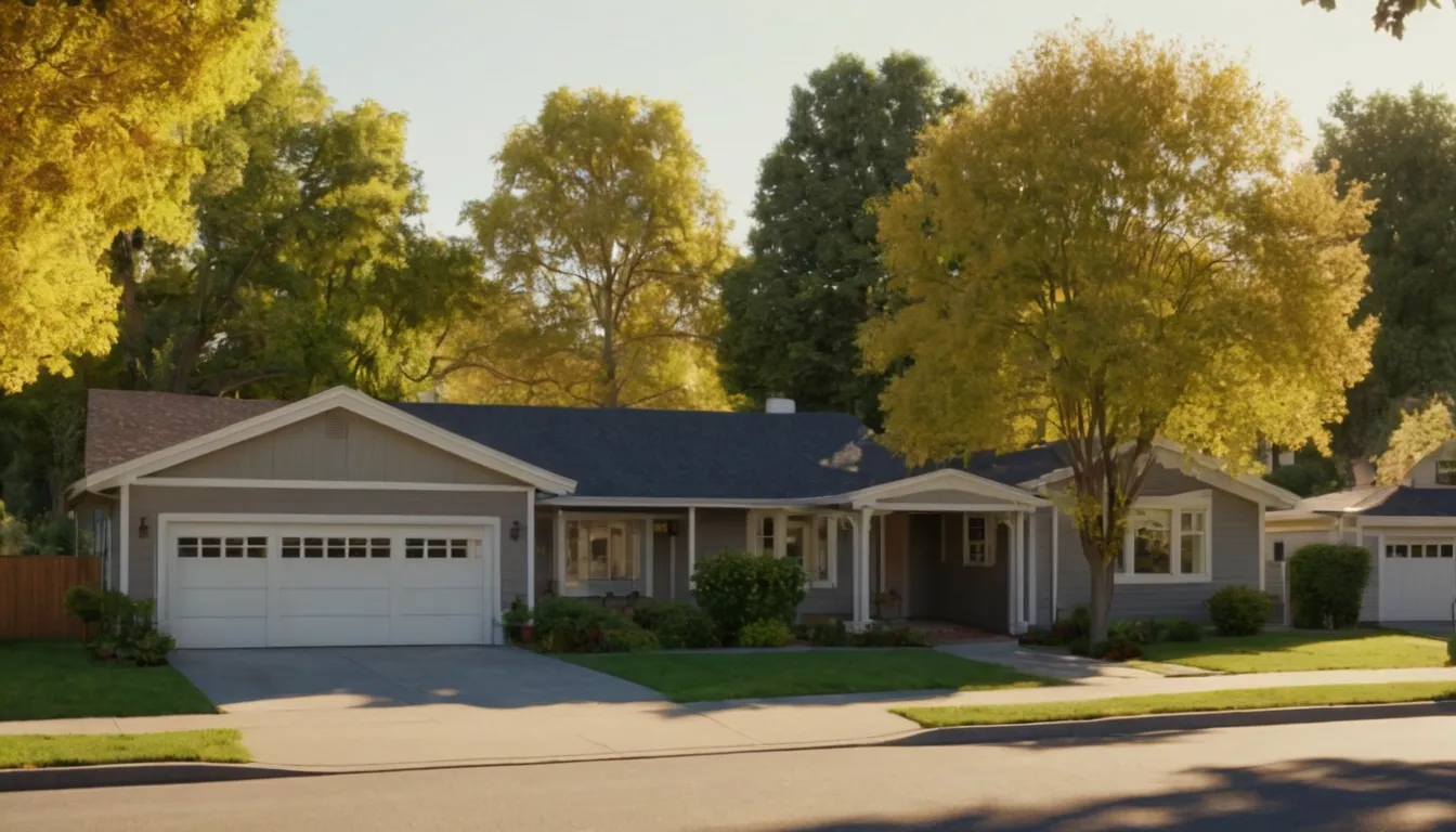 Frame houses and bungalows with garage doors on a quiet street in Chanhassen